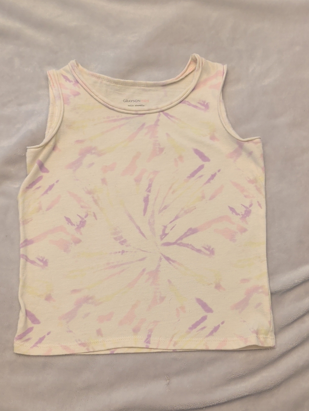 Grayson Girls' Pastel Tie-Dye Tank Top - Pink & Lavender